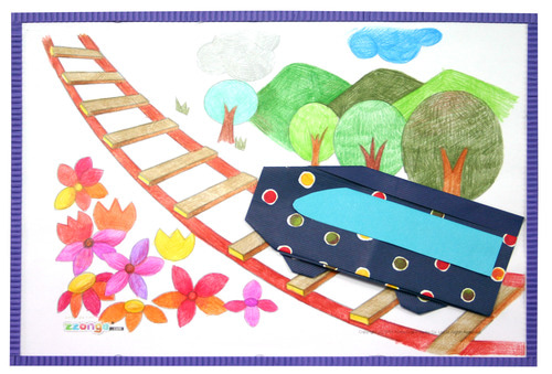 종이접기 4월 칙칙폭폭 기차여행 색칠공부 돌봄교실