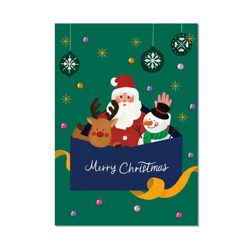 크리스마스 카드 1 - 보석 비즈 카드 만들기