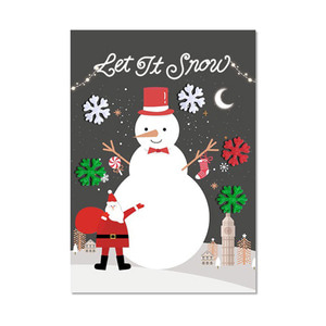크리스마스 카드 3 - 눈사람 부직포 눈꽃 카드 만들기