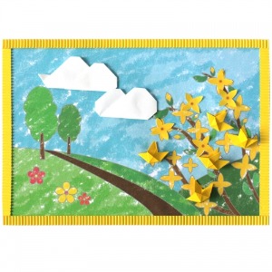 종이접기 4월 색칠공부 개나리 봄동산 (10개) 세트